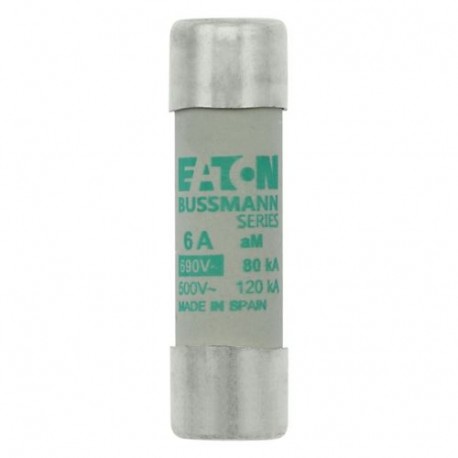C14M6 CYLINDRICAL FUSE 14 x 51 6A AM 500V AC EATON ELECTRIC Cartouche fusible, Basse tension, 0.25 A, AC 690..