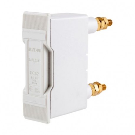 SC32PWH SAFECLIP 32A BACK STUD CONNECTED WHITE EATON ELECTRIC Base de fusível, BT, 32, CA 550 V, BS88/F1, 1F..