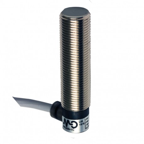 AM1/AN-1C MICRO DETECTORS Sensor inductivo M12 con blindaje NO/NPN cable 2m de 90°