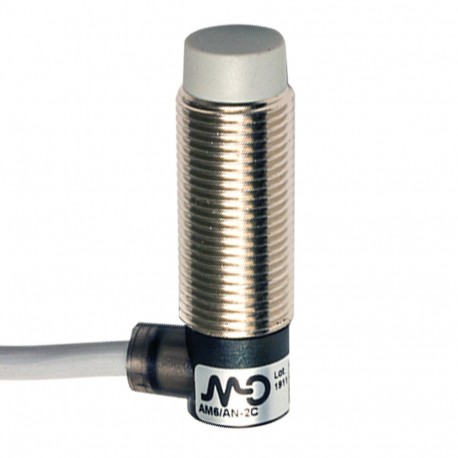 AM6/AP-2C MICRO DETECTORS Inductive sensor M12 short unshielded NO/PNP cable 2m 90°