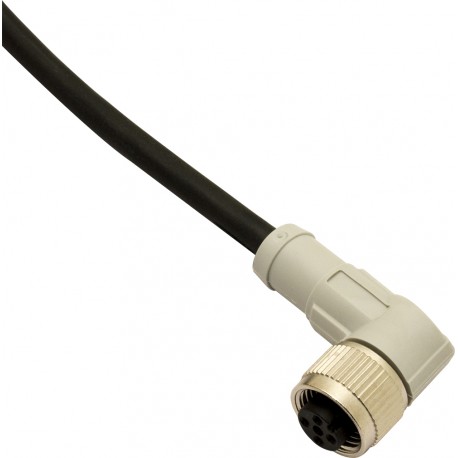CD12M/0B-100C5 MICRO DETECTORS Conector Fêmea M12 90° 4 pólos cabo PUR de 10m