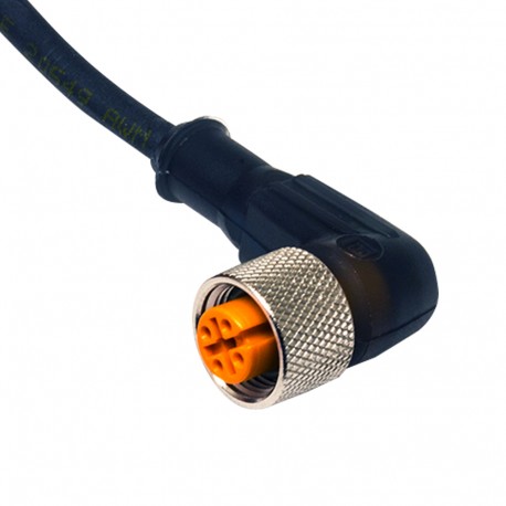 CD12M/LB-050C5 MICRO DETECTORS Conector Hembra M12 90° 4 polos cable PUR de 5m con 3 LEDs