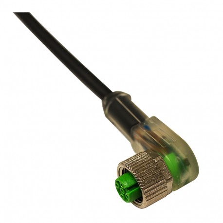 CD12M/NA-050C1 MICRO DETECTORS Гнездовой разъем М12 90° С/Сид НПН Ч0 3 полюса кабель ПВХ 5м