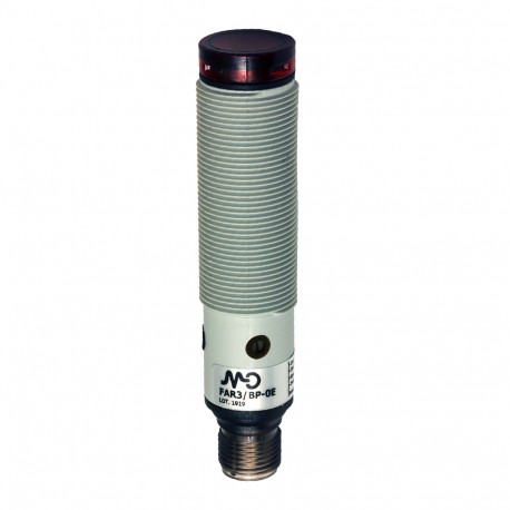 FAR3/BP-0E MICRO DETECTORS Fotoelektrischer Sensor Axial diffus 100 mm, mit Anpassung, PNP-NO+NC, Kunststoff..