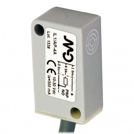 IL1/AP-3A MICRO DETECTORS Inductive sensor shielded PNP NO cable 2m 90°