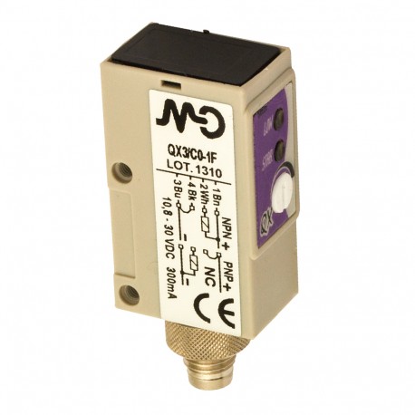 QXC/A0-1F MICRO DETECTORS Photoelectric sensor Retroreflective 4 m axial optic plug M8