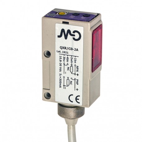 QXP/C0-2A MICRO DETECTORS Capteur photoélectrique poralisé 2,5 m 90° câble optique 2m