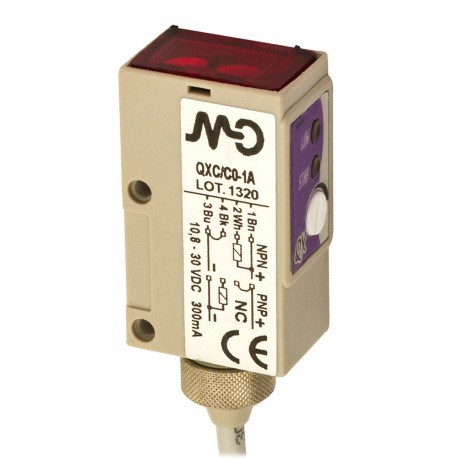 QXR/A0-1A MICRO DETECTORS Fotocélula Receptor axial óptica cabo de 2m