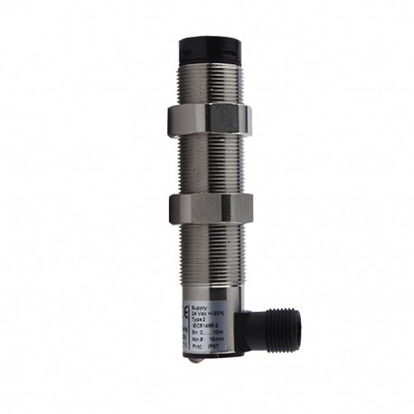 SH2/E-0KIC MICRO DETECTORS Sensor de seguridad Emisor M18 11m de plástico axial conector M12 de 90° I/O IEC6..