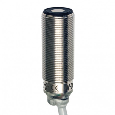 UK6A/H2-1AUL MICRO DETECTORS Ultrasonic sensor M18 analogic 4-20 mA 40-300 mm cable 2m, with teach-in cable,..
