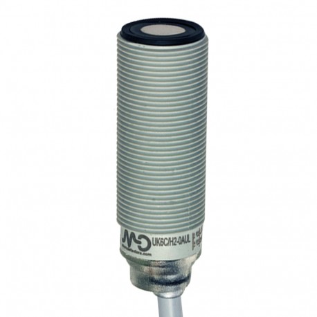 UK6C/HP-0AUL MICRO DETECTORS Sensor de ultra-som M18 PNP NO/NC 80-800 mm cabo de 2m, com teach-in cabo, cULus