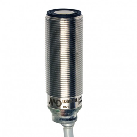 UK6D/HP-1AUL MICRO DETECTORS Ultrasonic sensor M18 PNP NO/NC 80-1200 mm cable 2m, with teach-in cable, AISI3..