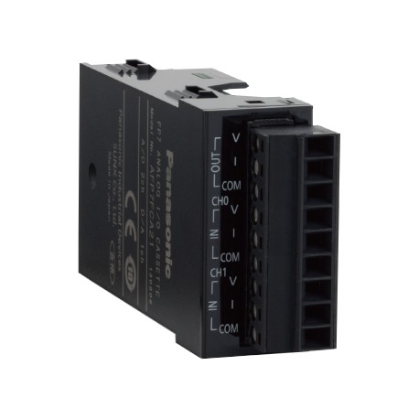 AFP7FCA21 PANASONIC Le 7e pc analogique I/O cassette, 2 ch. entrées (0-10V / 0-5V / 0-20mA, 12 bits, 2 ms/2c..