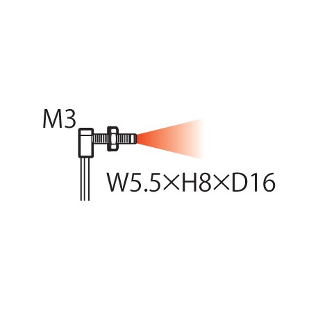 FD-R31G PANASONIC Fiber, Reflective-Typ, Objektiv montierbar, M3, beam diam. 0,5 mm, 2m, IP40