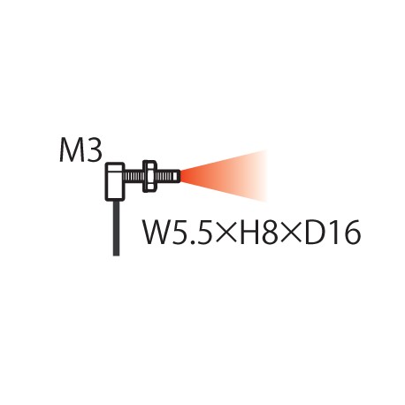 FD-R33EG PANASONIC Fiber, Reflective-Typ, Objektiv montierbar, M3, beam diam. 0,125 mm, 0,5 m, IP40