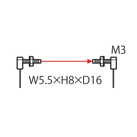 FT-R31 PANASONIC Fibra óptica Flexible cabeza rectangular proyección a 90°, barrera, M3, alcance 1 m, diámet..