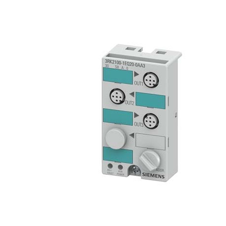 3RK2100-1EQ20-0AA3 SIEMENS AS-i compact module K45 digital A/B slave, 3DQ, IP67 3 x output, 1 A 24 V DC 3 x ..