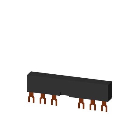 3RV1915-3AB SIEMENS 3-phase busbars Modular spacing 63 mm for 2 switches and accessories Fork shape connecti..