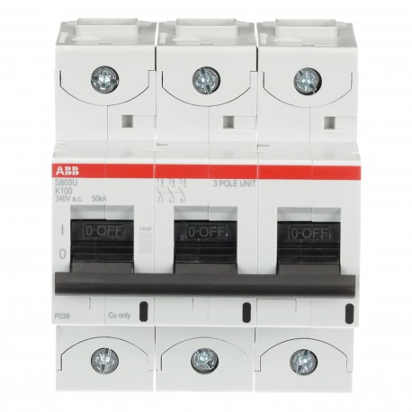 S803U-K100 2CCS863017R0637 ABB Interruptor automático 3P 100A 50kA 240/415VAC