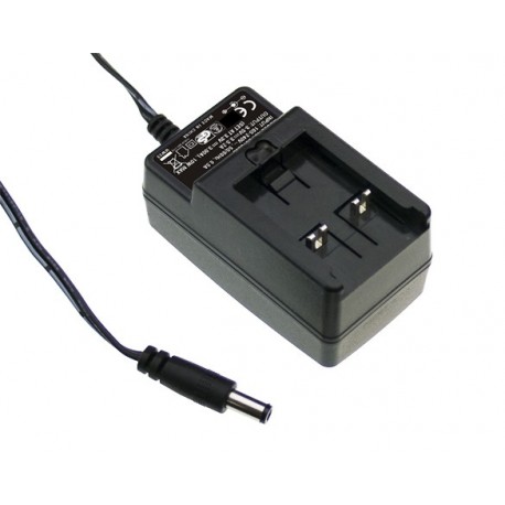 GE12I12-P1J MEANWELL Adaptador de parede, Entrada: 90-264VCA, Saída: 12VDC 1A. 12W. Ficha de rede intercambi..