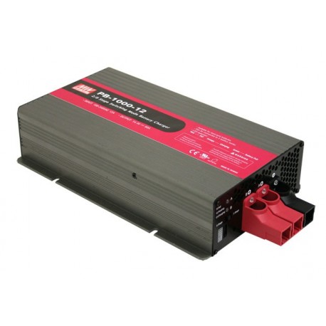 PB-1000-12 MEANWELL AC-DC Single output intelligent battery charger with PFC, Input with 3 pin IEC-320-C14 s..