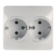 133.2201.W SCAME 2X SCHUKO UN-SHUTT. WHITE SMONTATO