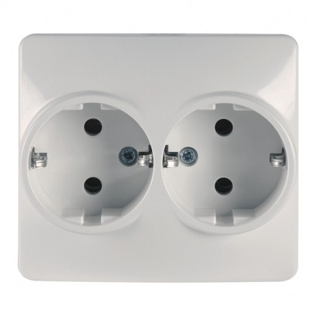 133.2201.W SCAME 2X SCHUKO UN-SHUTT. WHITE SMONTATO