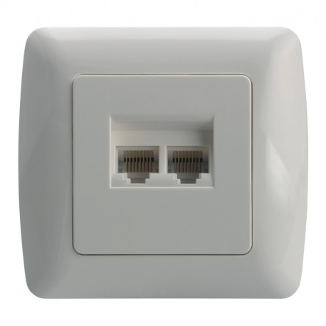 133.4131 SCAME DOBLE RJ 45 BLANCO COMPLETO