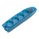 161.40510.T SCAME MULTI-OUTLET SOCKET TRANS. TURQUOISE