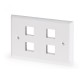 180.844 SCAME PLACCA BIANCA 4 USCITE PER PRESE CAT5