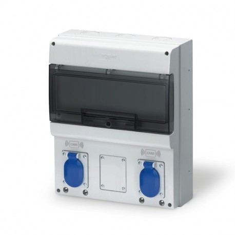 204.UB21R-3C3C SCAME COFFRET DE DIST. 2 PRISES RFID 3C 3,5kW