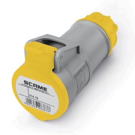 314.1640 SCAME TOMADA MÓVEL 2P+T IP44 16A 4h 100-130V