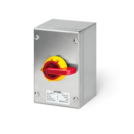 590.SEM3202 SCAME ISOLATORS IN ACCIAIO 32A 2 POLI EMERG.