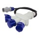 606.3015-062 SCAME 3-WAY ADAPTOR 2P+E 16A IP44 W/CABLE
