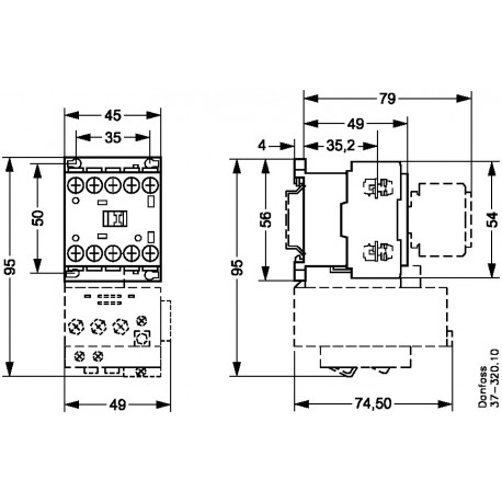 CI 5-2 037H350002 DANFOSS CONTROLES INDUSTRIALES CI 5-2 Contator de 1,1 kW@220-240V M/5