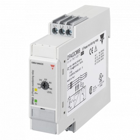 DPA03CM23 CARLO GAVAZZI Selected parameters OUTPUT SIGNAL 1 relay SETPOINTS 1, adjustable MONITORED VARIABLE..