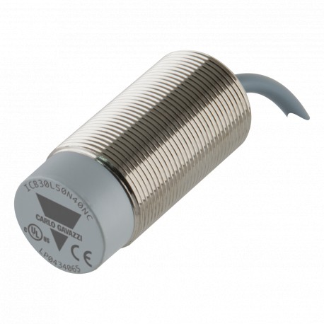 ICB30L50N40PC CARLO GAVAZZI Output function: NC, Mounting: Non Flush, Housing: M30, Sensing range: 30 to 40 ..