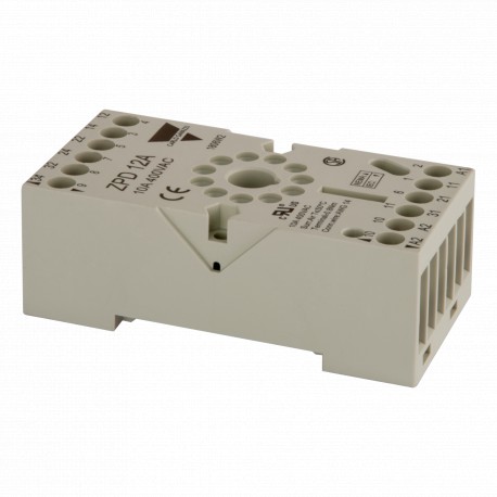 ZPD12A CARLO GAVAZZI Function: For RCP relays, Connection: Screw terminals, Type: DIN rail sockets, Descript..