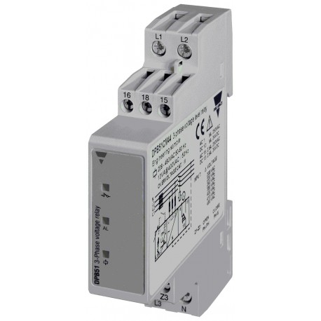 DPB51CM44B006 CARLO GAVAZZI Output signal: 1 relay, Monitored variable: 3-phase AC voltage monitoring, Size:..