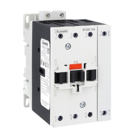 BFD80T4A024 LOVATO FOUR-POLE CONTACTOR, 60A/1000V DC1, AC COIL, 24VAC 50/60HZ