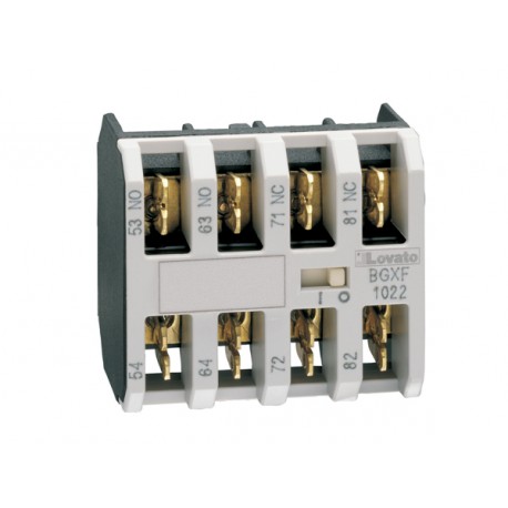 11BGXF1020 BGXF1020 LOVATO AUXILIARY CONTACT. FASTON TERMINALS, FOR BG SERIES MINI-CONTACTORS, 2NO