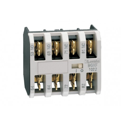 11BGXF1020 BGXF1020 LOVATO AUXILIARY CONTACT. FASTON TERMINALS, FOR BG SERIES MINI-CONTACTORS, 2NO