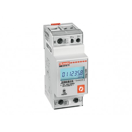DMED115T1 LOVATO ENERGY METER, PHASE UNIQUE, NON EXTENSIBLE NUMERIQUE AVEC AFFICHAGE LCD BACKLIGHT, 40A RACC..