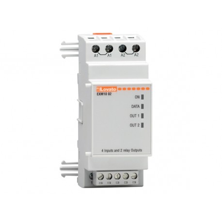 EXM1002 LOVATO EXPANSION MODULE EXM SERIES FOR MODULAR PRODUCTS, 4 OPTO-ISOLATED DIGITAL INPUTS AND 2 RELAY ..