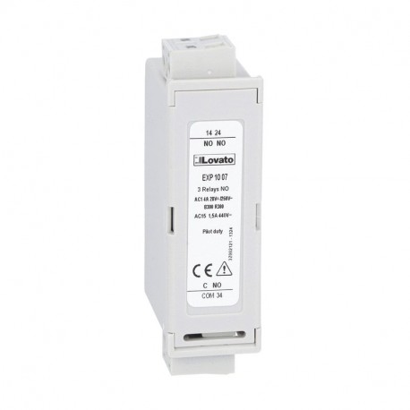 EXP1007 LOVATO MODULO DI ESPANSIONE SERIE EXP... PER PRODOTTI DA INCASSO, 3 USCITE A RELÈ PER INCREMENTO GRA..
