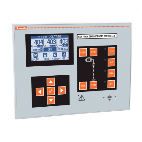 RGK700SA LOVATO STAND ALONE GEN-SET CONTROLLER, 12/24VDC, GRAPHIC LCD, RS232 SERIAL PORT AND USB/OPTICAL AND..