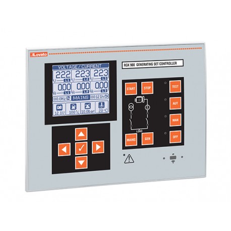 RGK900 LOVATO MAINS-GENERATOR PARALLELING CONTROL. 12/24VDC, GRAPHIC LCD, WITH RS485 PORT, USB/OPTICAL AND W..