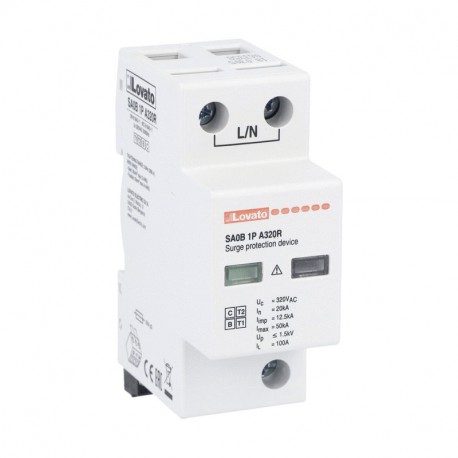 SA0B1PA320R LOVATO PARAFOUDRE BLOC (TYPE 1,2) 1 PÔLE 12,5 KA PAR PÔLE