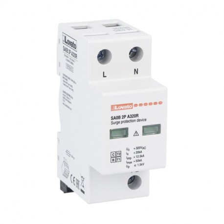 SA0B2PA320R LOVATO PARAFOUDRE BLOC (TYPE 1,2) 2-PÔLE 12,5 KA PAR PÔLE