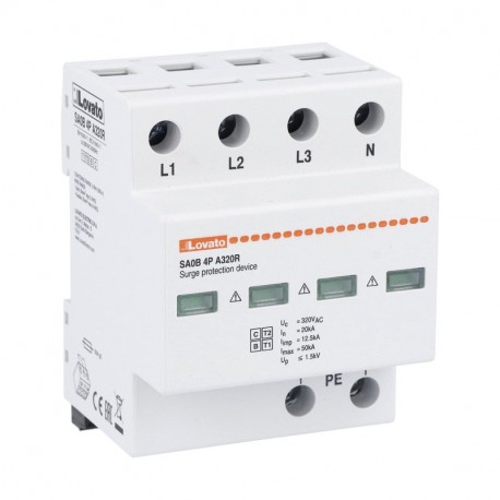 SA0B4PA320R LOVATO SURGE PROTECTION DEVICE TYPE 1 AND 2 MONOBLOCK, IEC IMPULSE CURRENT IIMP (10/350ΜS) 12.5k..